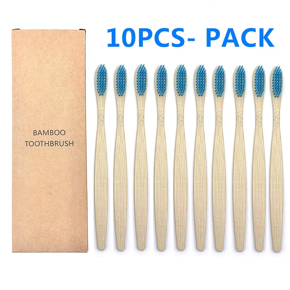 10PCS Biodegradable Bamboo Toothbrush - Improve Center