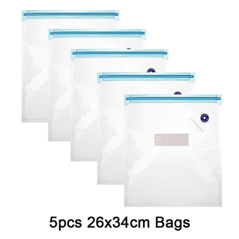 Reusable Vacuum Food Storage Bags with USB Sealer