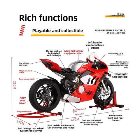 1:6 Ducati V4S Diecast Motorcycle Model – Racing Collectible