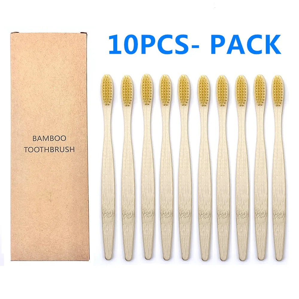 10PCS Biodegradable Bamboo Toothbrush - Improve Center