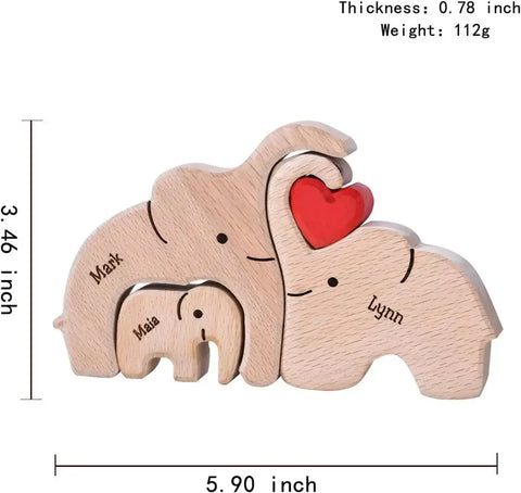 Wooden Elephant Family Puzzle
