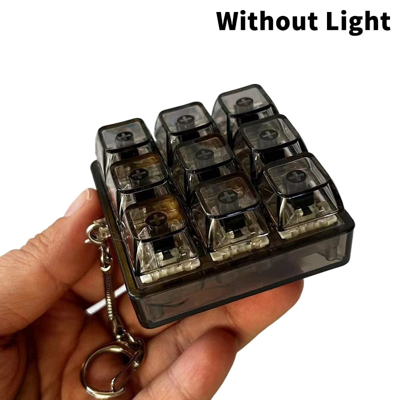LED Mechanical Keyboard Key Fidget – 4/9 Keys Stress Relief Toy