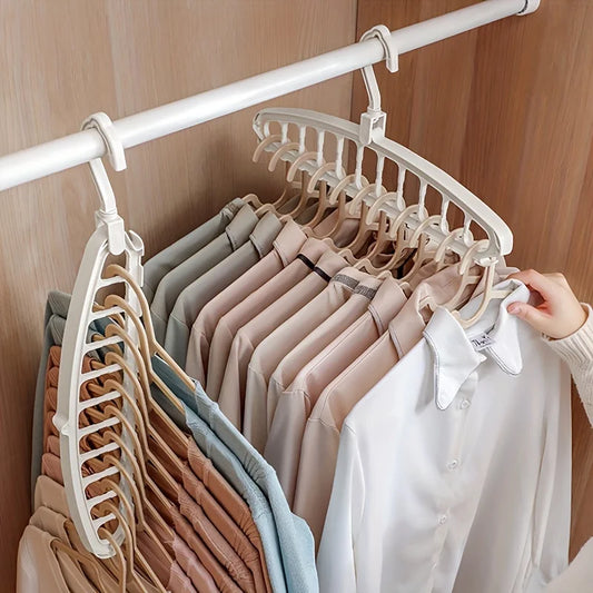 Folding Multi-Hole Clothes Hanger – Space-Saving Non-Slip Wardrobe Organizer