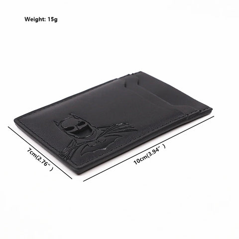 Bat-Face Slim Leather ID Wallet