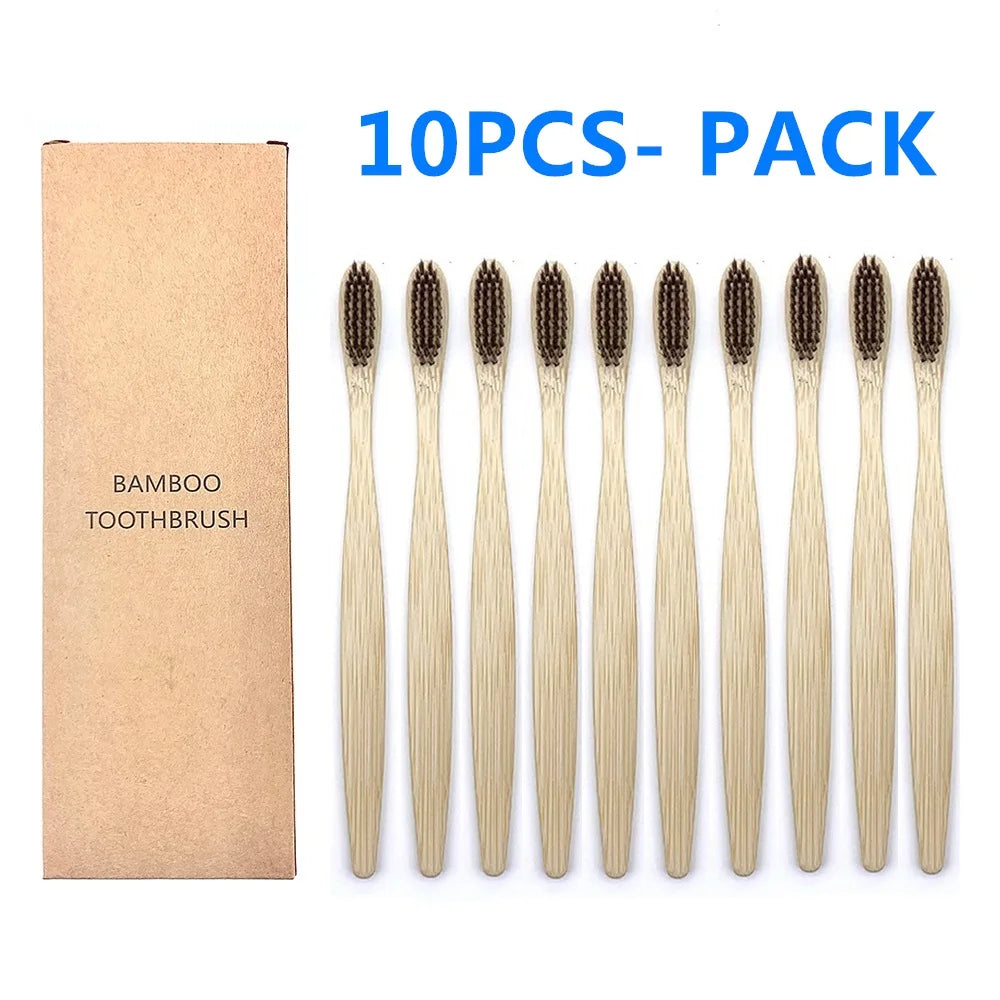 10PCS Biodegradable Bamboo Toothbrush - Improve Center