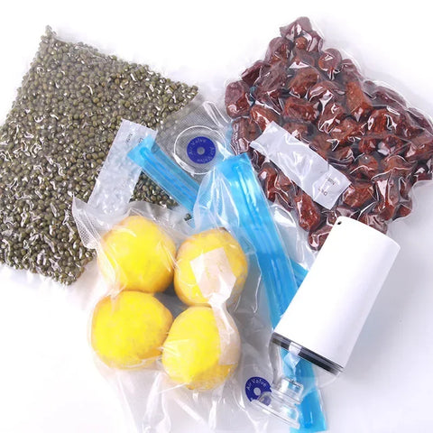 Reusable Vacuum Food Storage Bags with USB Sealer