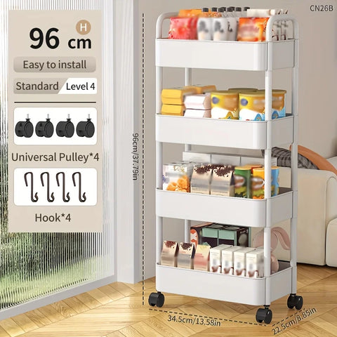 1 PC 3-Layer Rolling Plastic Storage - Improve Center
