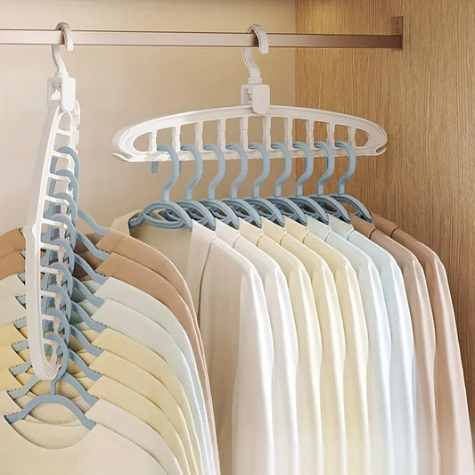 Folding Multi-Hole Clothes Hanger – Space-Saving Non-Slip Wardrobe Organizer