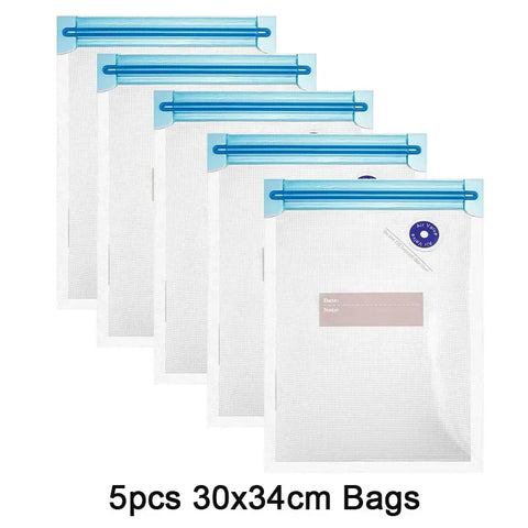 Reusable Vacuum Food Storage Bags with USB Sealer