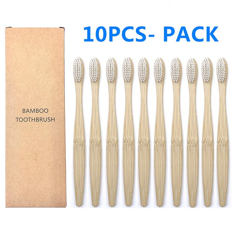 10PCS Biodegradable Bamboo Toothbrush - Improve Center