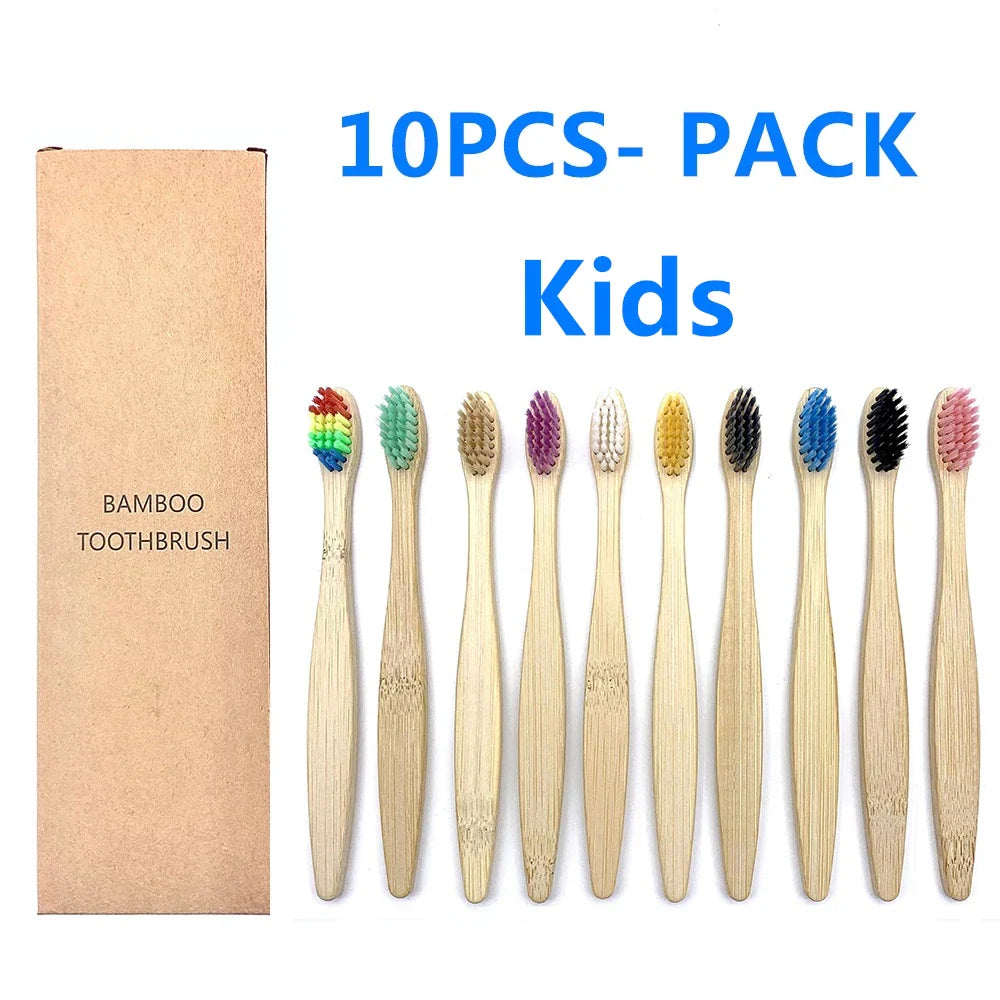 10PCS Biodegradable Bamboo Toothbrush - Improve Center