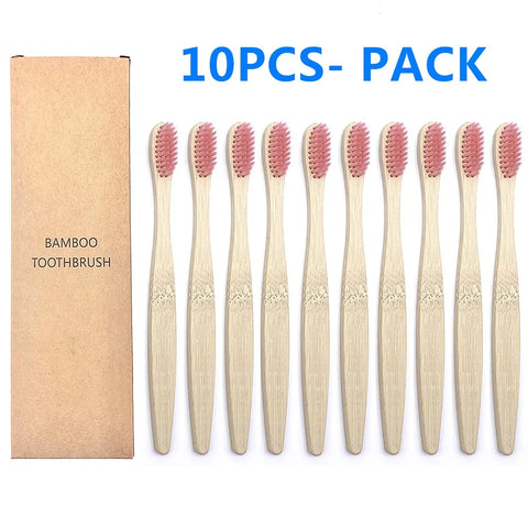 10PCS Biodegradable Bamboo Toothbrush - Improve Center