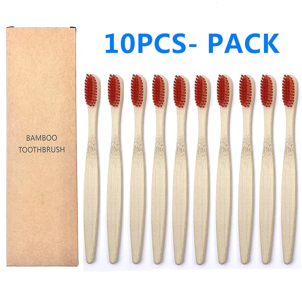 10PCS Biodegradable Bamboo Toothbrush - Improve Center
