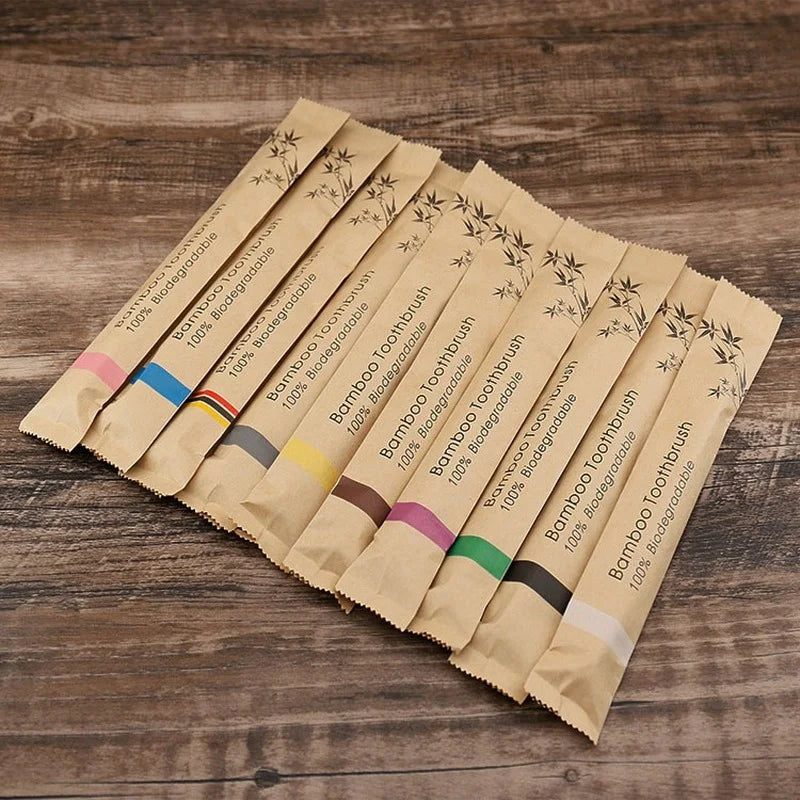 10pcs Bamboo Toothbrushes - Improve Center