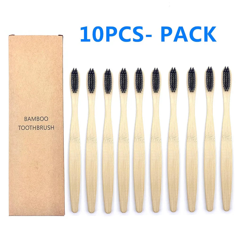 10PCS Biodegradable Bamboo Toothbrush - Improve Center