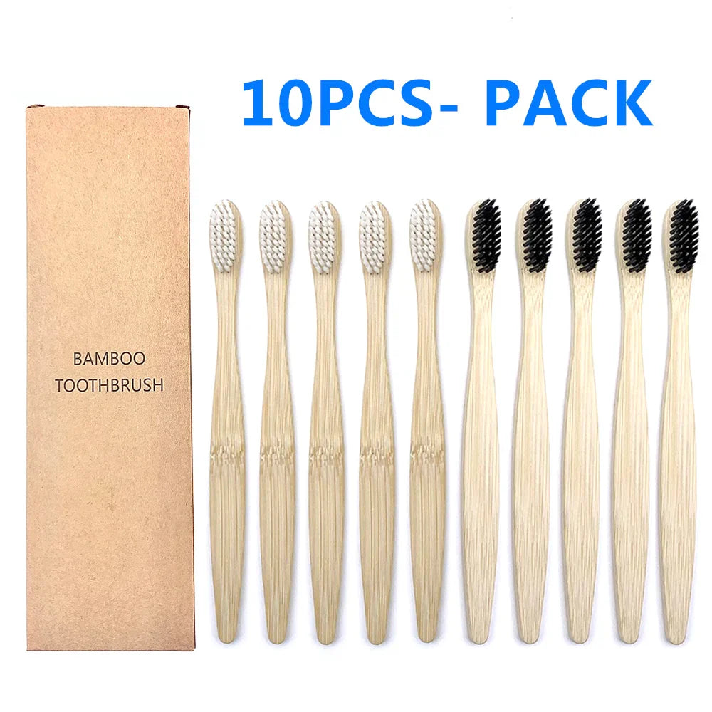 10PCS Biodegradable Bamboo Toothbrush - Improve Center