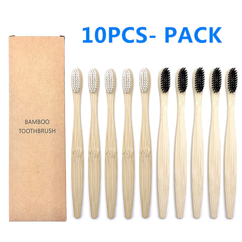 10PCS Biodegradable Bamboo Toothbrush - Improve Center