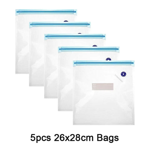 Reusable Vacuum Food Storage Bags with USB Sealer