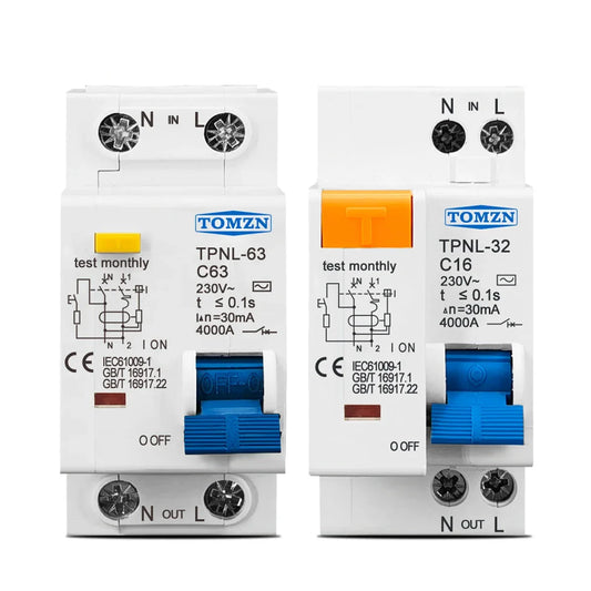 230V 1P+N Residual current Circuit breaker - Improve Center