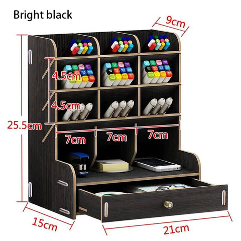 1pc Wooden Desk Organizer - Improve Center