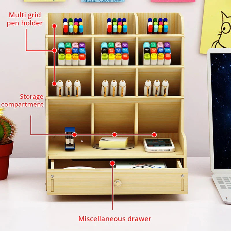 1pc Wooden Desk Organizer - Improve Center