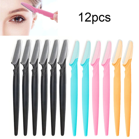 12 Pcs Mix Color Eyebrow Razor - Improve Center