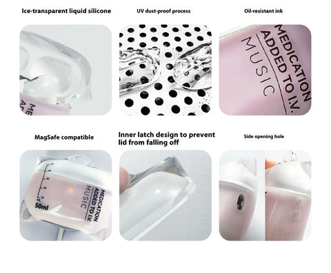 IV Bag AirPods Case – Transparent Liquid Silicone Protective Cover