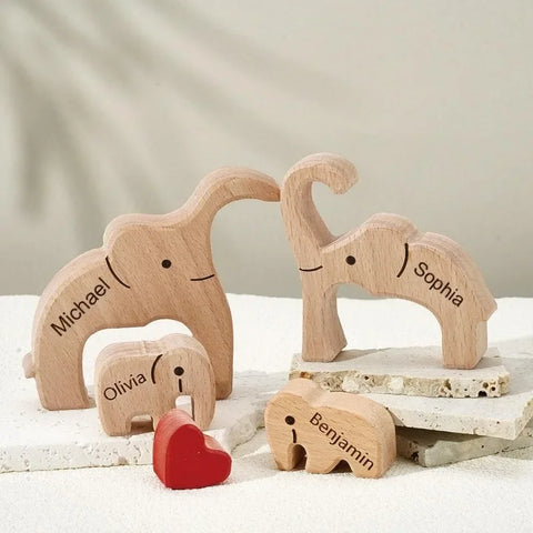 Wooden Elephant Family Puzzle
