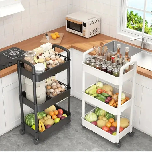 1 PC 3-Layer Rolling Plastic Storage - Improve Center