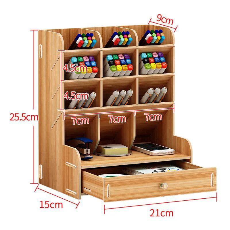 1pc Wooden Desk Organizer - Improve Center