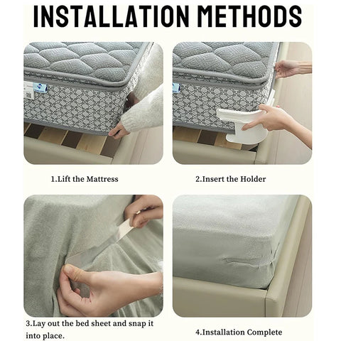 Universal Bed Sheet Holders – Adjustable Corner Clips & Straps