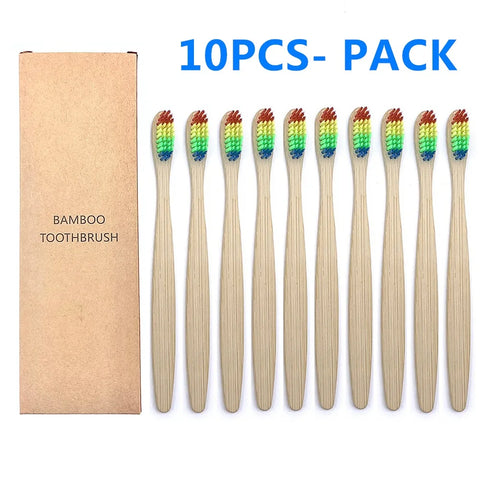 10PCS Biodegradable Bamboo Toothbrush - Improve Center