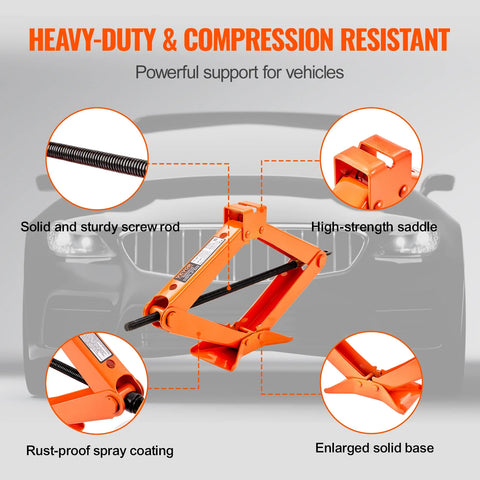 2.5 Ton/5512 lbs Scissor Car Jack - Improve Center