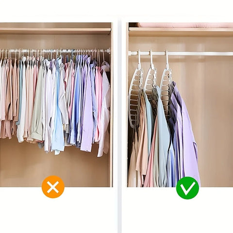 Folding Multi-Hole Clothes Hanger – Space-Saving Non-Slip Wardrobe Organizer