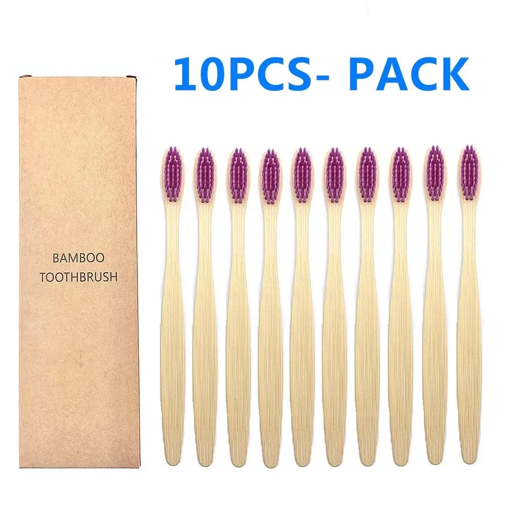 10PCS Biodegradable Bamboo Toothbrush - Improve Center