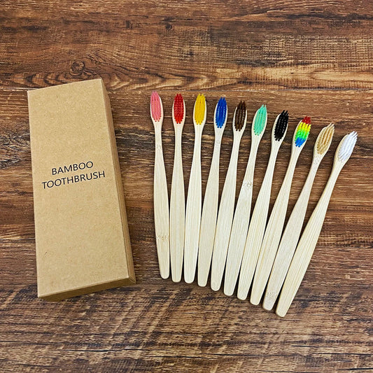 10PCS Biodegradable Bamboo Toothbrush - Improve Center