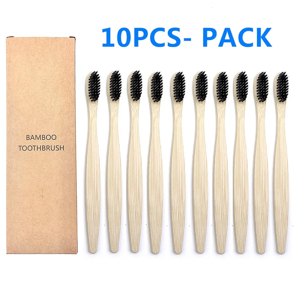 10PCS Biodegradable Bamboo Toothbrush - Improve Center
