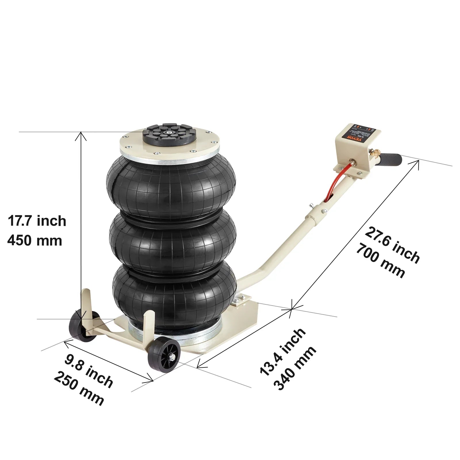 3 Ton/5 Ton Triple Bag Air Jack - Improve Center