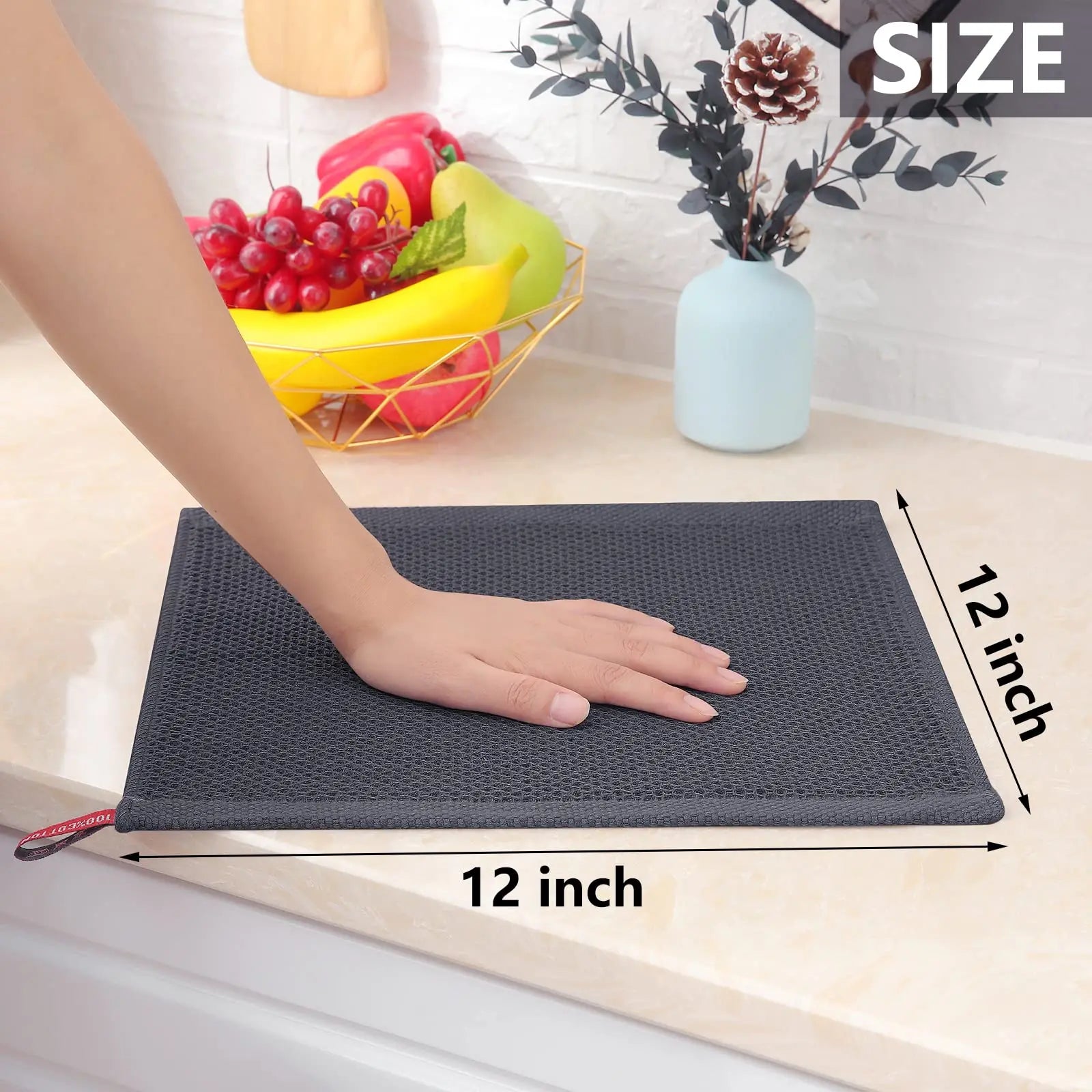 100% Cotton Waffle Weave Dish Cloths - Improve Center