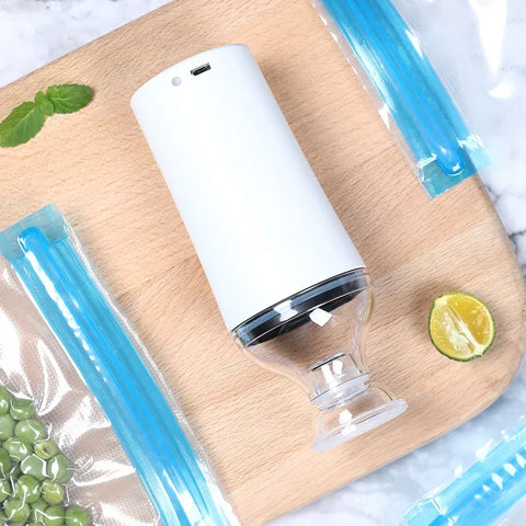 Reusable Vacuum Food Storage Bags with USB Sealer