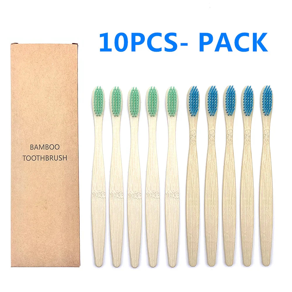 10PCS Biodegradable Bamboo Toothbrush - Improve Center
