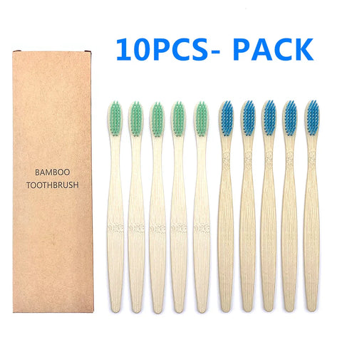 10PCS Biodegradable Bamboo Toothbrush - Improve Center