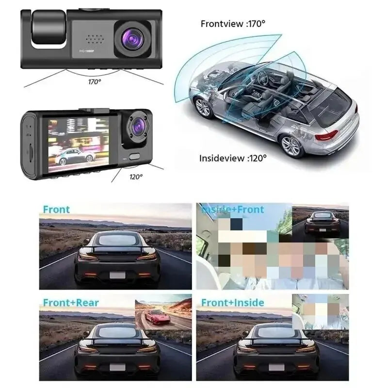 1080P 3-Lens Inside Vehicle Camera - Improve Center