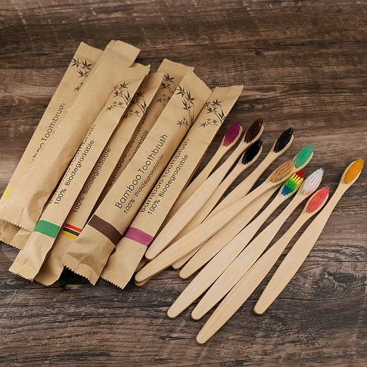 10pcs Bamboo Toothbrushes - Improve Center