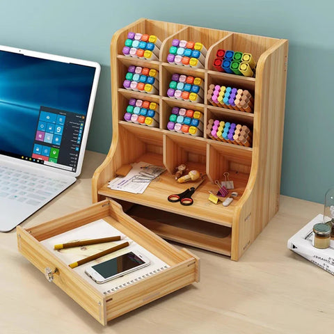 1pc Wooden Desk Organizer - Improve Center