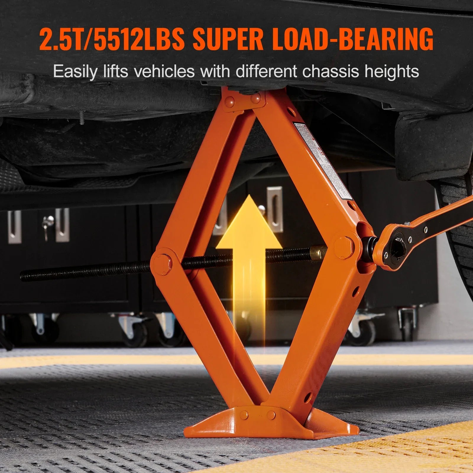 2.5 Ton/5512 lbs Scissor Car Jack - Improve Center