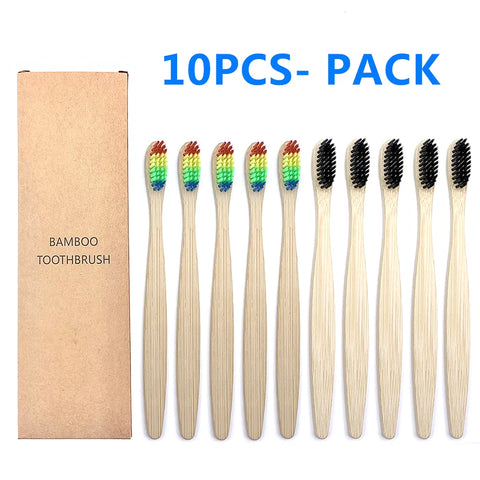 10PCS Biodegradable Bamboo Toothbrush - Improve Center