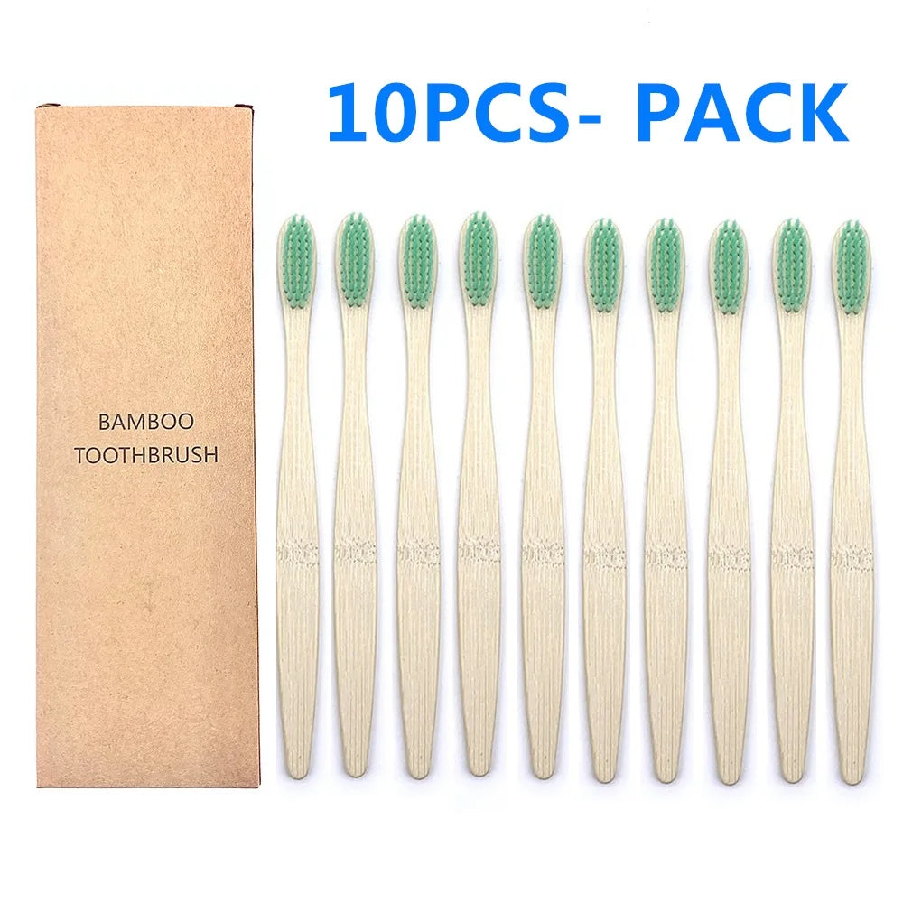 10PCS Biodegradable Bamboo Toothbrush - Improve Center