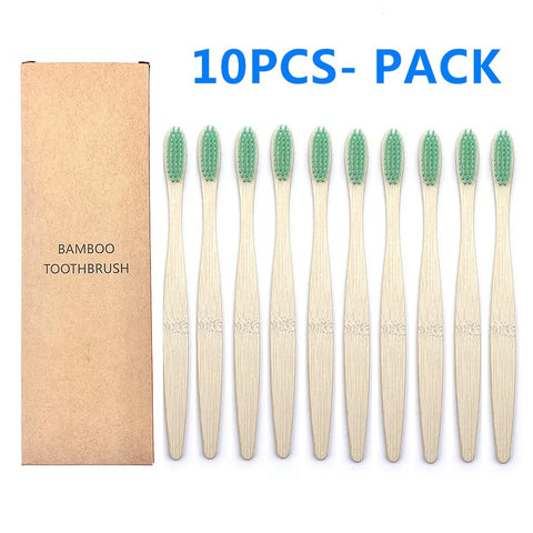 10PCS Biodegradable Bamboo Toothbrush - Improve Center