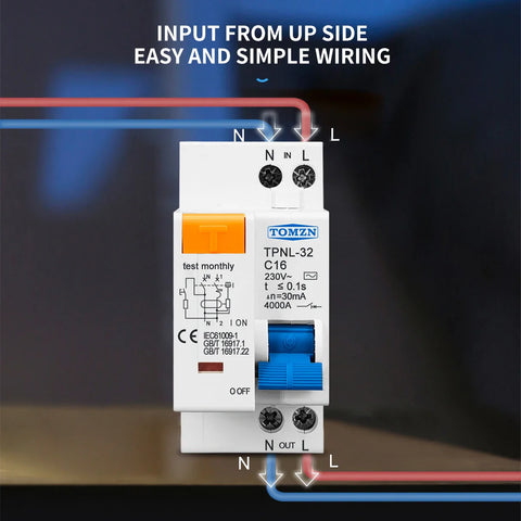 230V 1P+N Residual current Circuit breaker - Improve Center